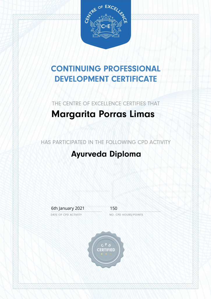 Ayurveda Diploma Pure Organic Henna and Jagua